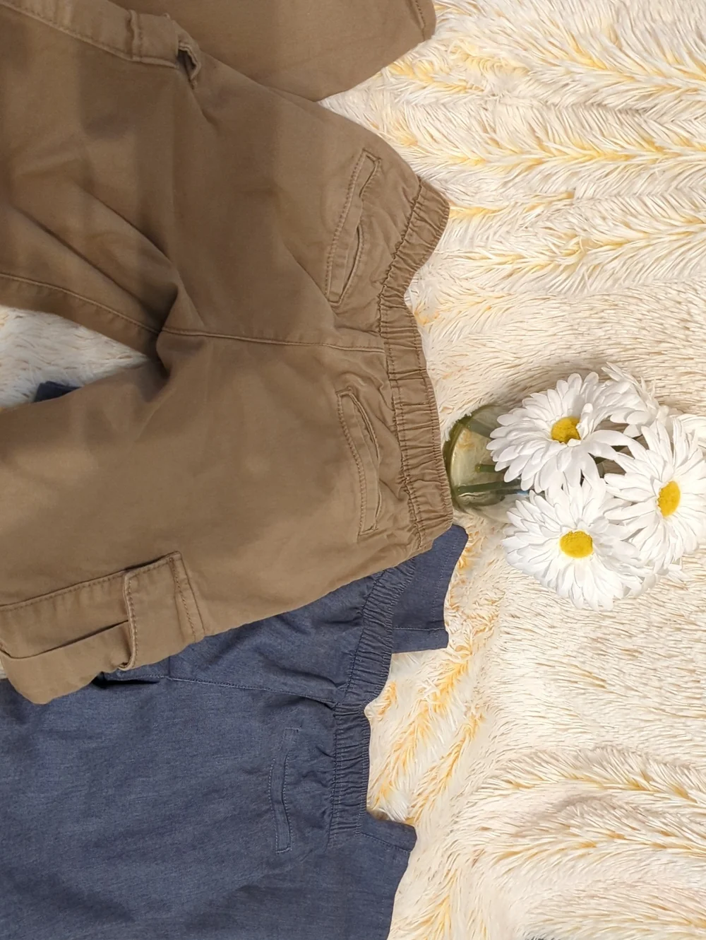 👖🤎💙Old Navy Slim Taper Drawstring Pants in Tan and Blue🤎💙👖